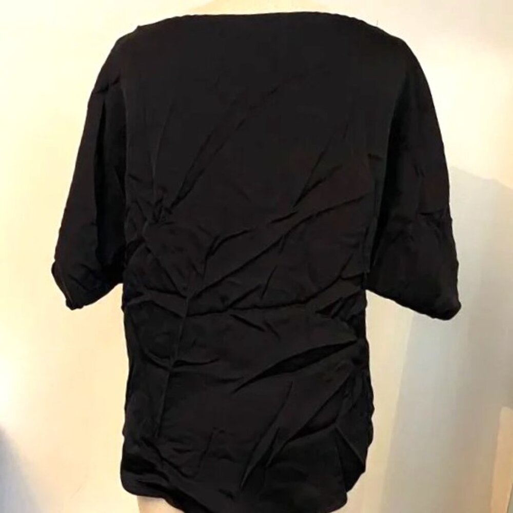 Milly Black Short-Sleeve Silk Shirt - Picture 2 of 5